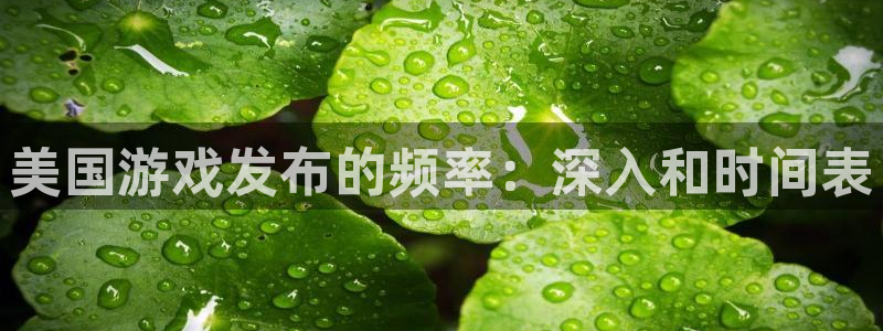 新航娱乐背后的老板是谁：美国游戏发布的频率：深入和时间表